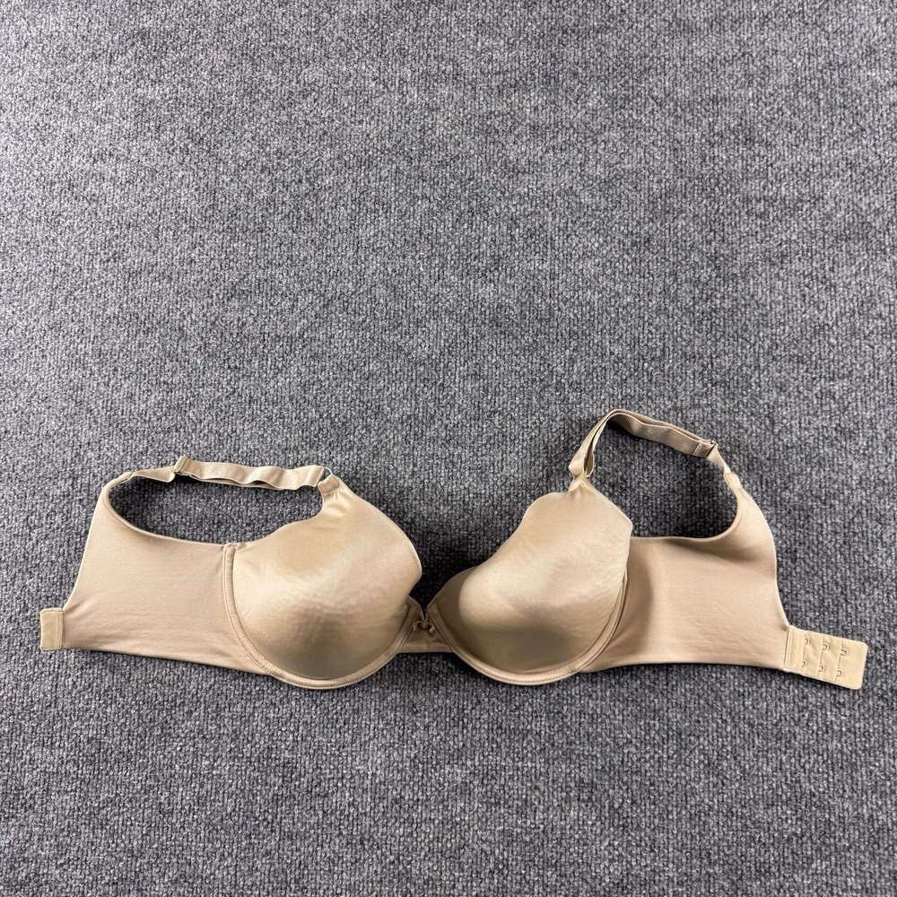 Vanity Fair T-Shirt Bra Womens 34DD Beige Padded Underwire Seamless Microfiber